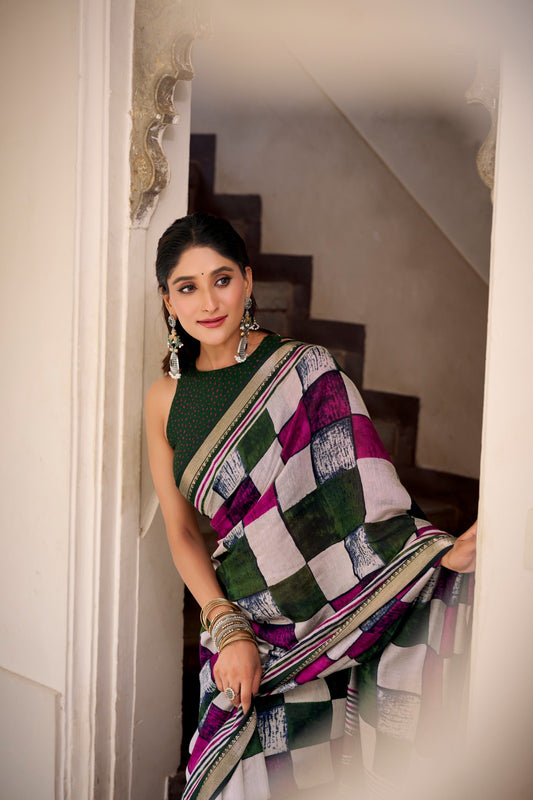 🌸 Elegant Chanderi Saree Collection – Temple Border Edition 🌸