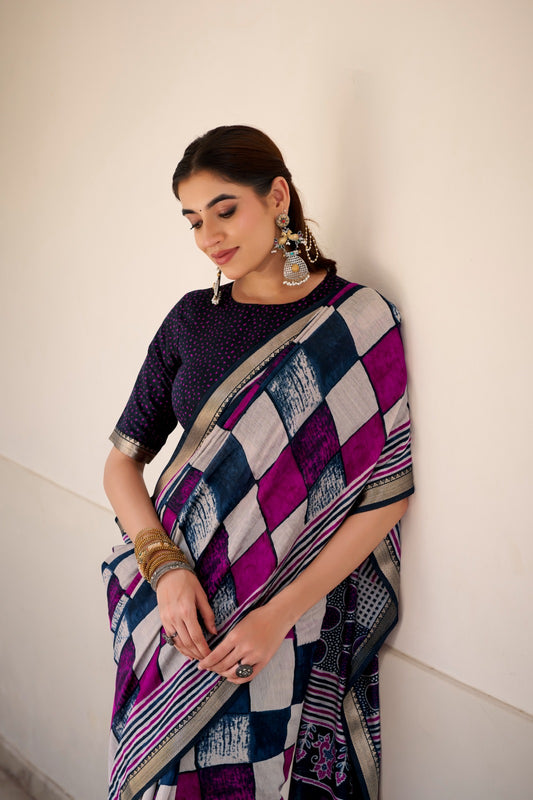 🌸 Elegant Chanderi Saree Collection – Temple Border Edition 🌸
