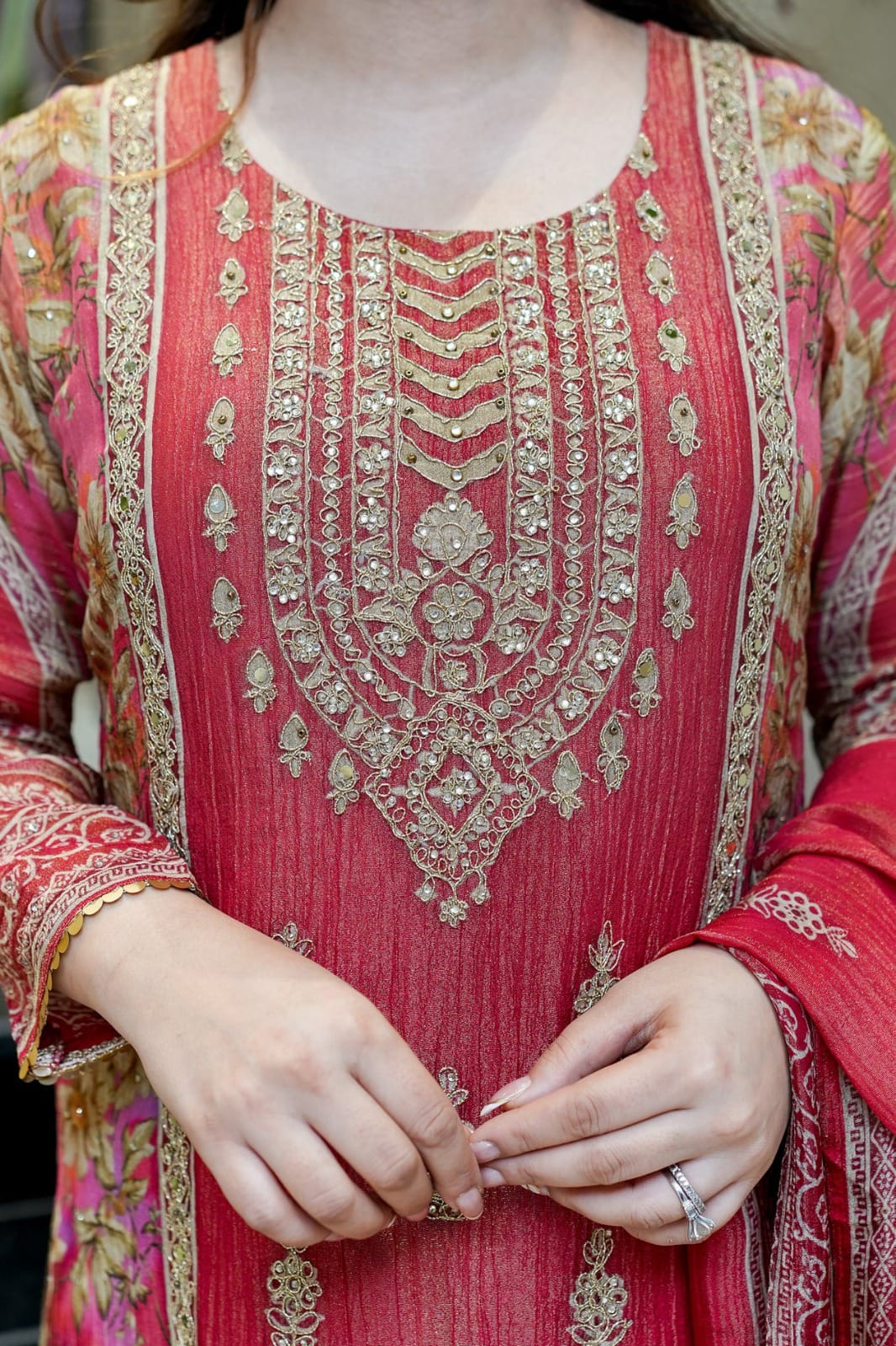 Premium Chinon Embroidered Kurti Pant Dupatta Set for Women