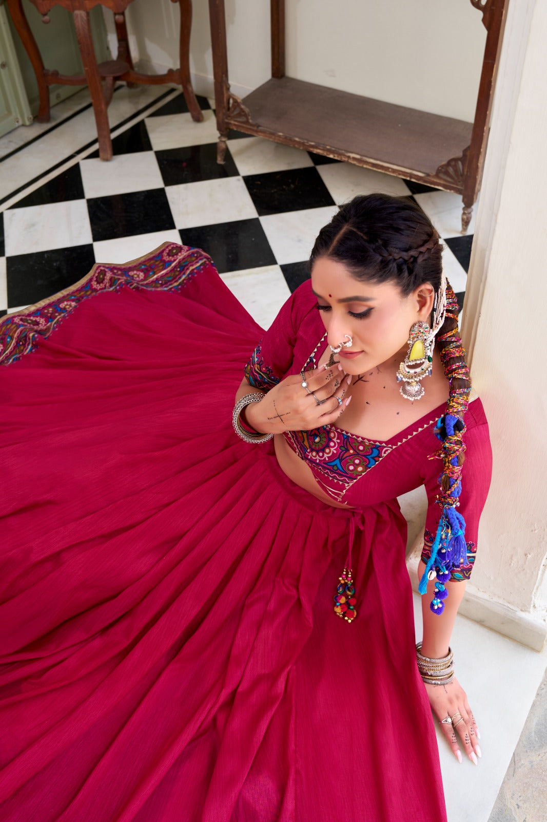 🌷 Designer Tasar Silk Lehenga Choli🌷