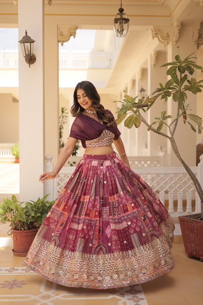 💃 Elegant Russian Silk Foil Embroidered Lehenga Choli💃