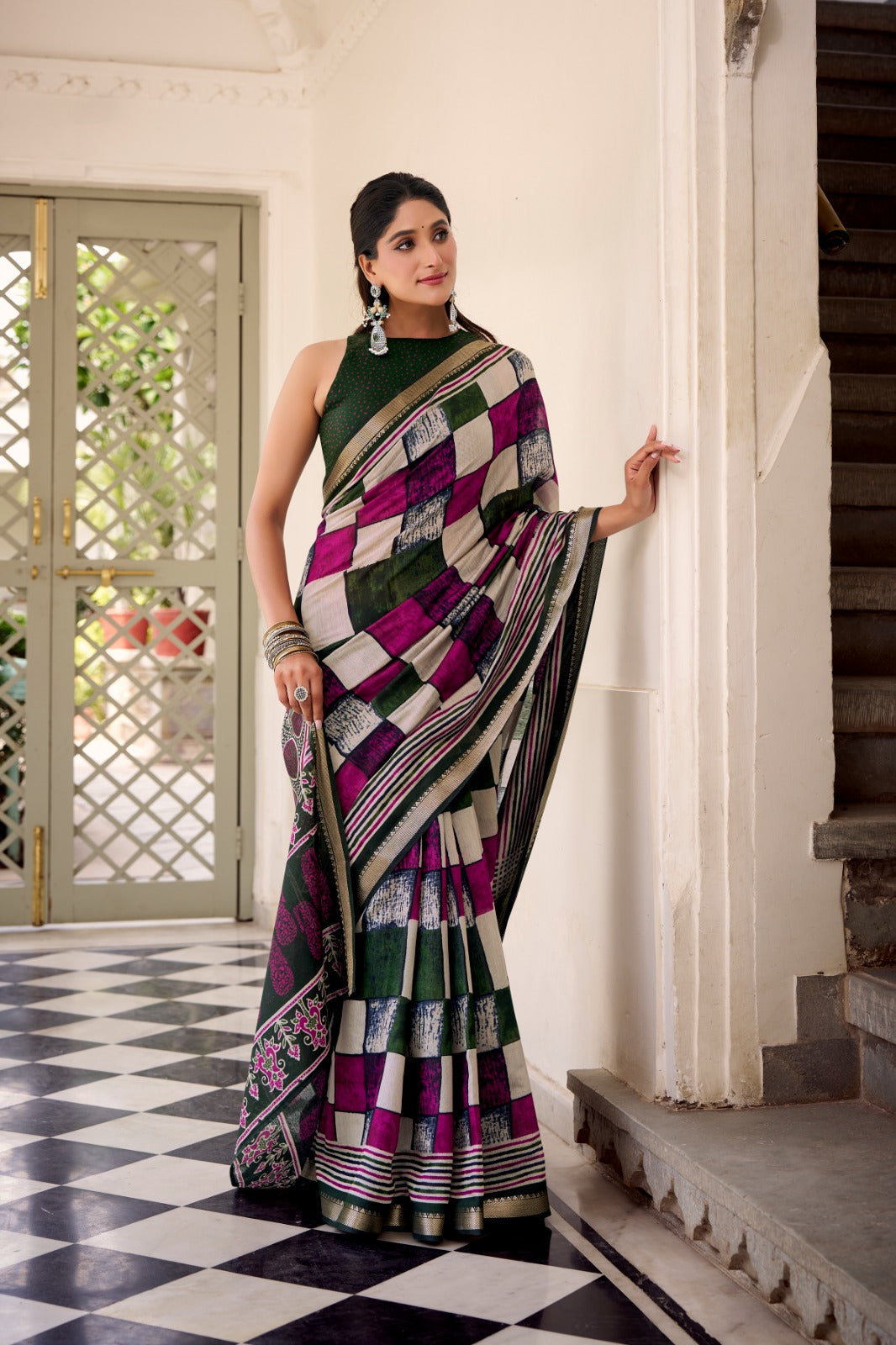 🌸 Elegant Chanderi Saree Collection – Temple Border Edition 🌸