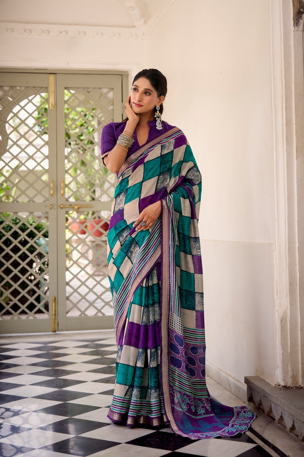 🌸 Elegant Chanderi Saree Collection – Temple Border Edition 🌸