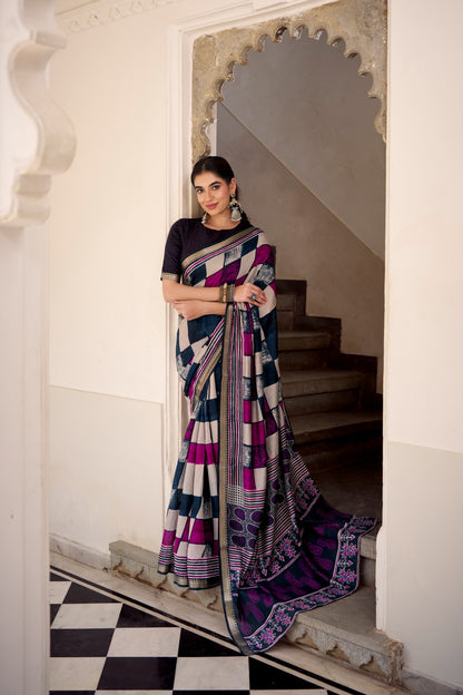 🌸 Elegant Chanderi Saree Collection – Temple Border Edition 🌸