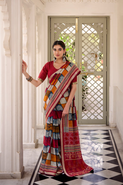 🌸 Elegant Chanderi Saree Collection – Temple Border Edition 🌸