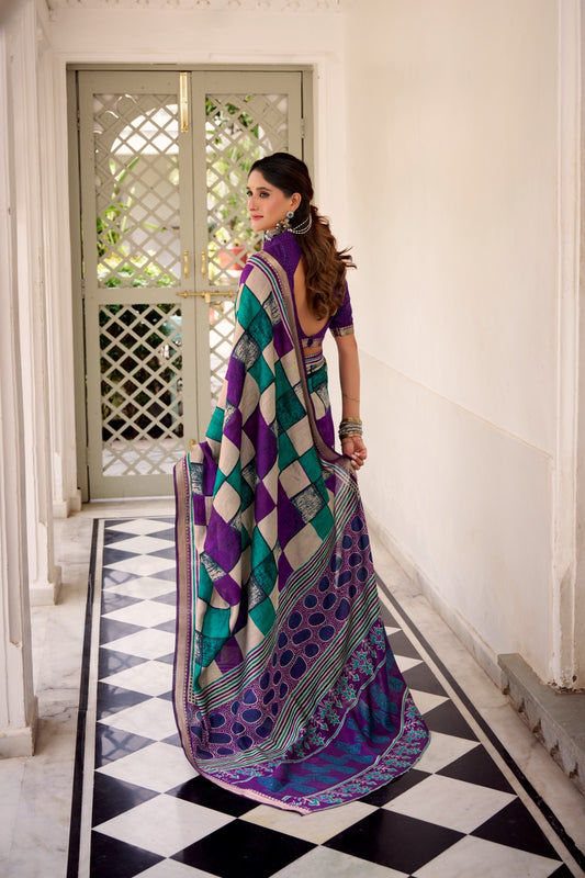 🌸 Elegant Chanderi Saree Collection – Temple Border Edition 🌸