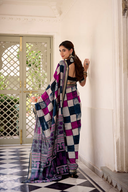 🌸 Elegant Chanderi Saree Collection – Temple Border Edition 🌸