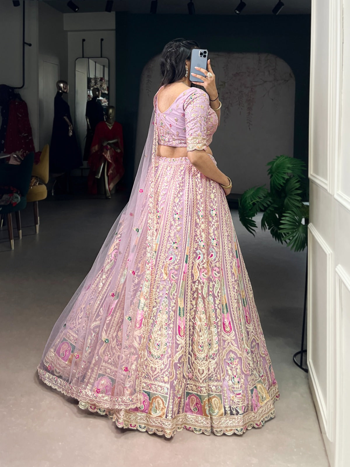 🌷 Pastel Embroidered Net Lehenga Choli Collection 🌷
