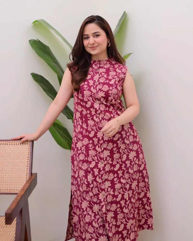 🌸 Elegant Digital Print Kurti Set – A Touch of Modern Tradition 🌸