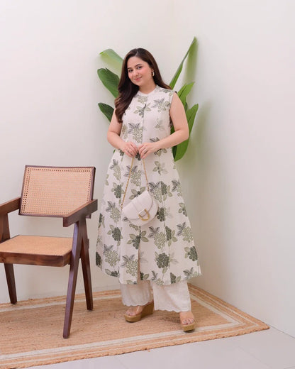 🌸 Elegant Digital Print Kurti Set – A Touch of Modern Tradition 🌸