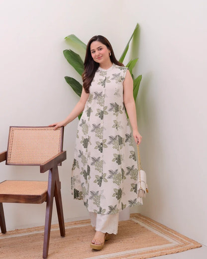 🌸 Elegant Digital Print Kurti Set – A Touch of Modern Tradition 🌸