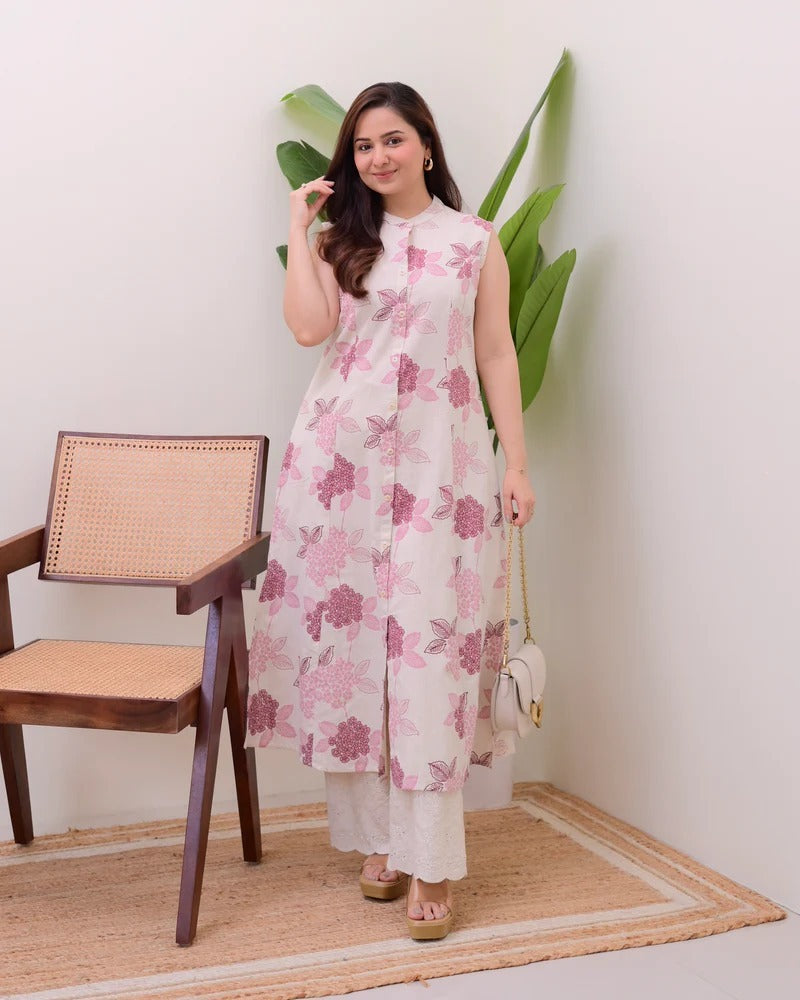 🌸 Elegant Digital Print Kurti Set – A Touch of Modern Tradition 🌸