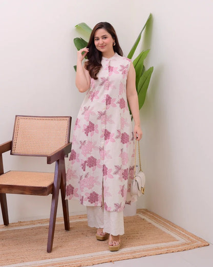 🌸 Elegant Digital Print Kurti Set – A Touch of Modern Tradition 🌸