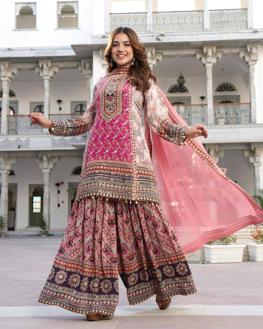 💃 Designer Faux Georgette Digital Print Hand Work Salwar Suit 💃