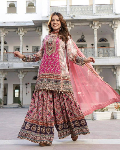 💃 Designer Faux Georgette Digital Print Hand Work Salwar Suit 💃