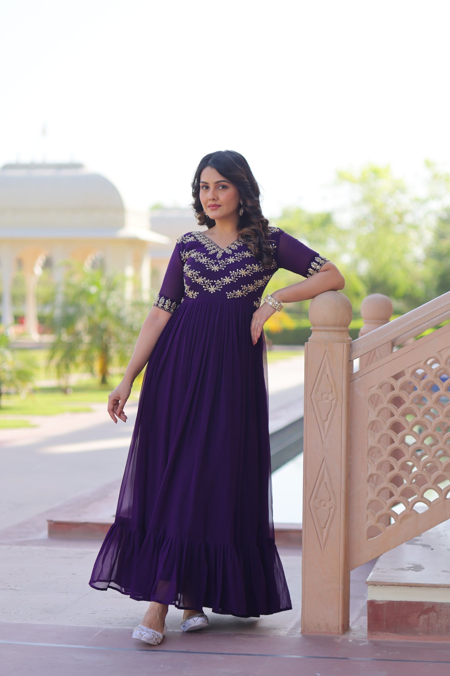 💃 Premium Readymade Designer Gown Collection — Purple Edition 💃