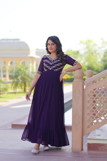 💃 Premium Readymade Designer Gown Collection — Purple Edition 💃