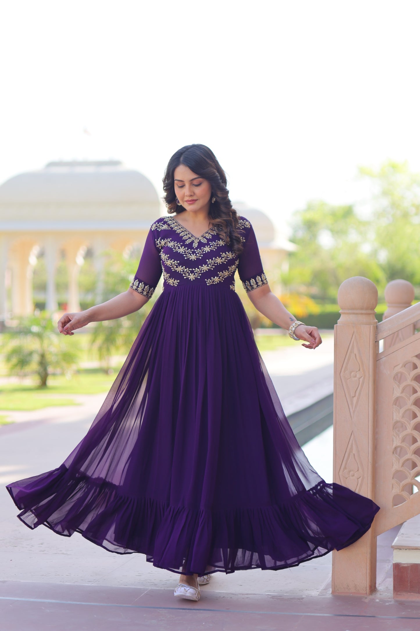 💃 Premium Readymade Designer Gown Collection — Purple Edition 💃