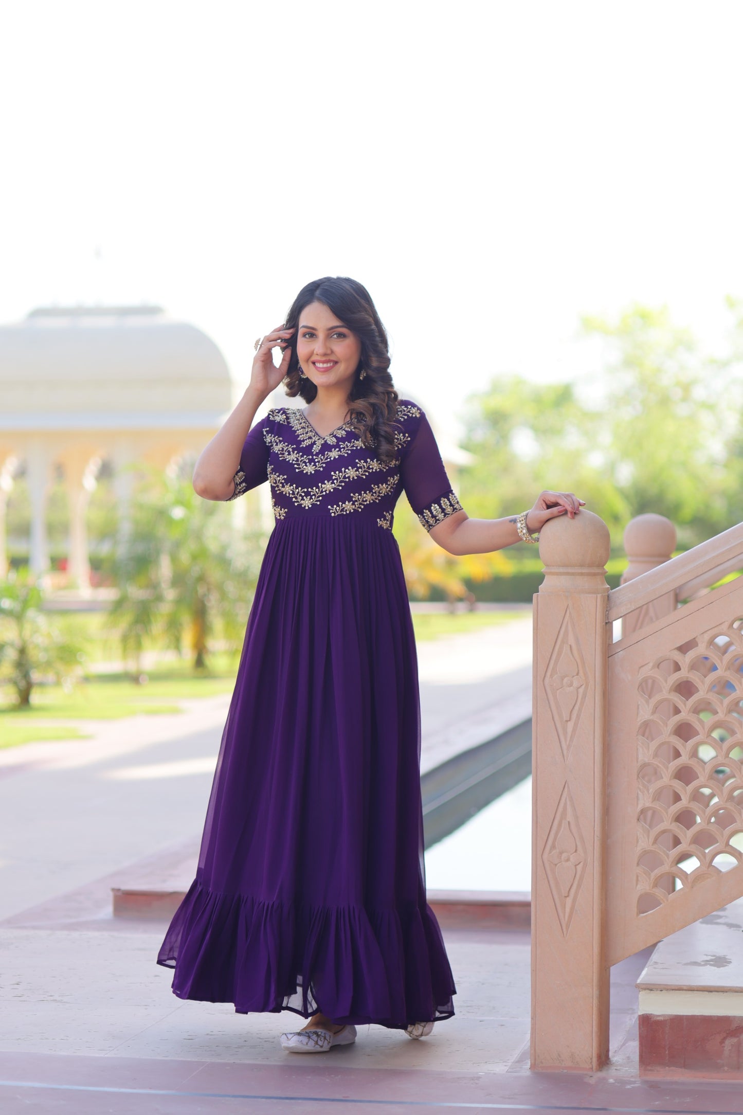 💃 Premium Readymade Designer Gown Collection — Purple Edition 💃