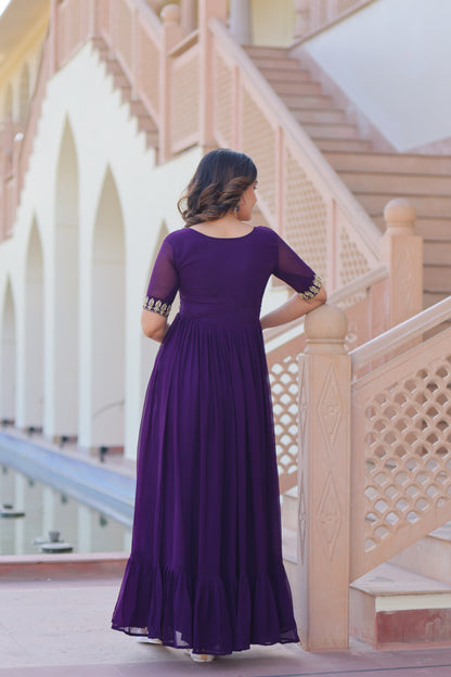 💃 Premium Readymade Designer Gown Collection — Purple Edition 💃