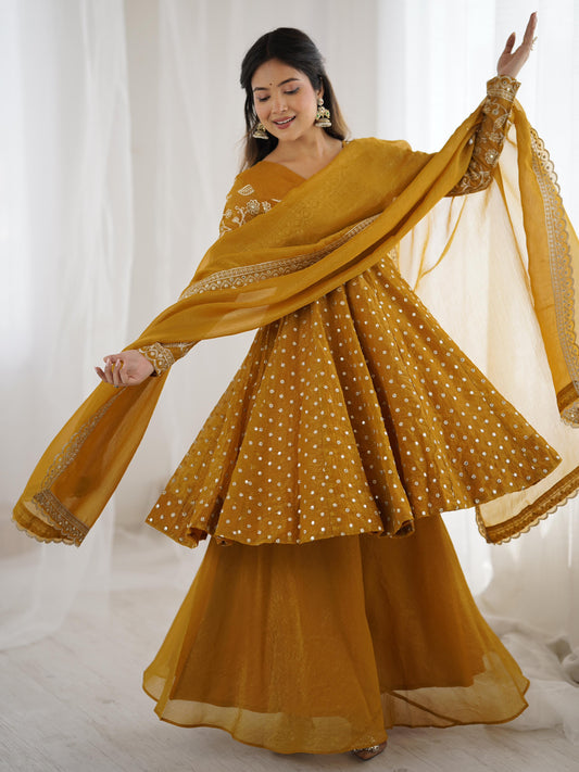 💃 Premium Crunchy Silk Sharara Set with Dupatta💃