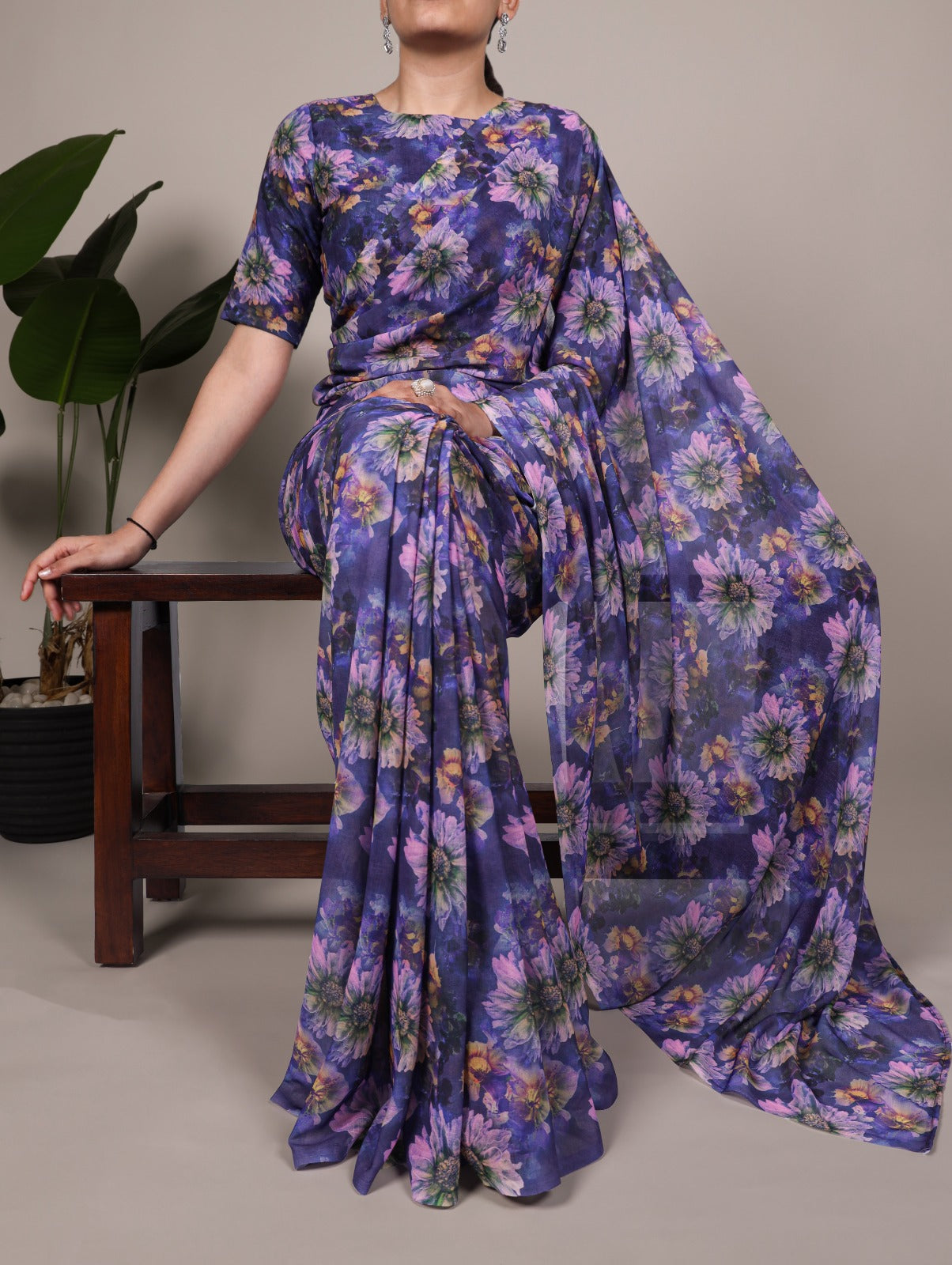 🌸 Elegant Floral Print Marble Saree Collection 2025 | Lightweight & Graceful 🌿