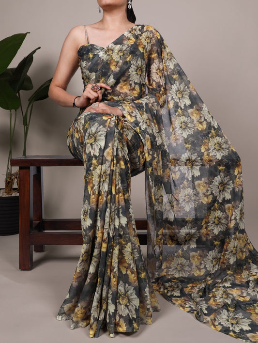 🌸 Elegant Floral Print Marble Saree Collection 2025 | Lightweight & Graceful 🌿