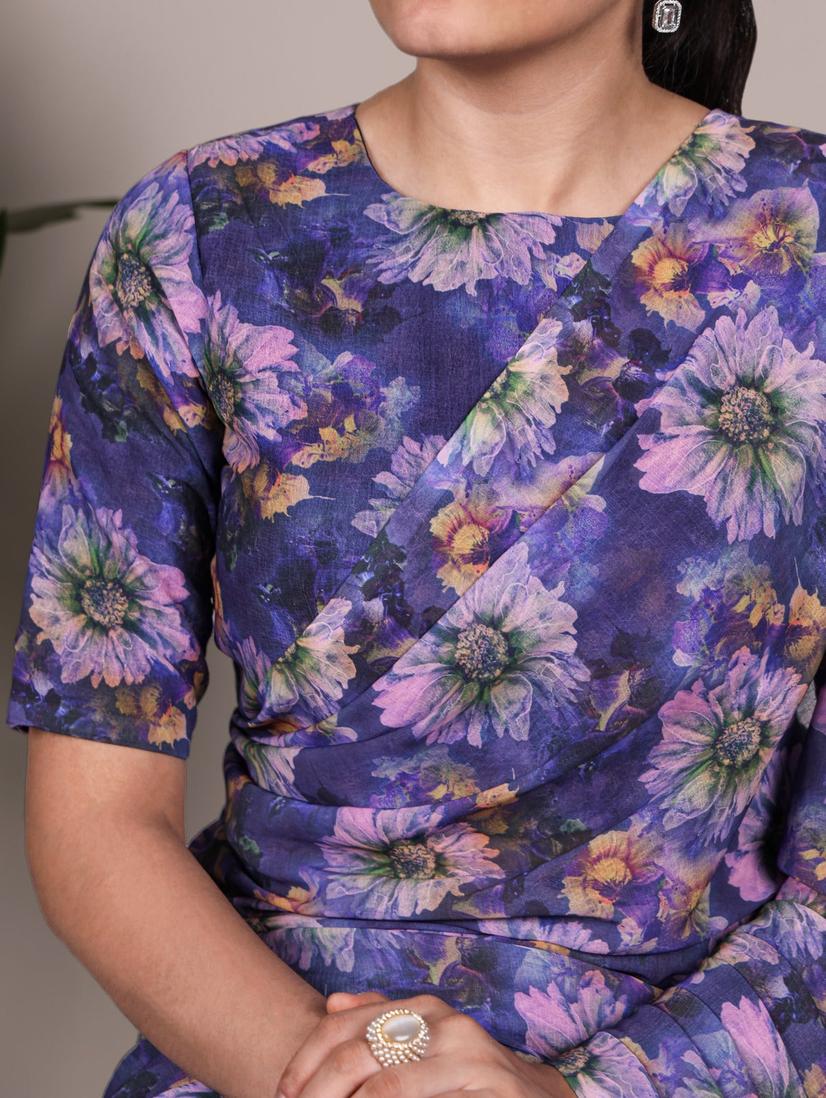 🌸 Elegant Floral Print Marble Saree Collection 2025 | Lightweight & Graceful 🌿